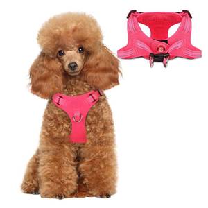 lot 4681 image: Dog Harness Step in Dog Vest Harness, Reflective Adjustable Puppy No Pull Harness Breathable Soft for Small and Medium Dogs Cats, Pink, XS