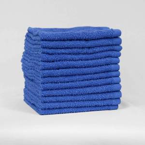 lot 4686 image: MadeTerra S Multi-Purpose Towels - High Capacity 12 Pack, 100% Cotton - Ultra Soft, Super Absorbent, and Quick-Dry for Spa, Hotels, Sports, Workouts, Yoga & Zumba. Size 16x27 Made in Vietnam (Blue)