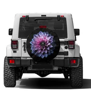 lot 4687 image: Foruidea Chrome Pink and Purple Flower Spare Tire Cover with Backup Camera Hole Wheel Tire Cover Fit Trailer, RV, SUV and Many Vehicle 17inch
