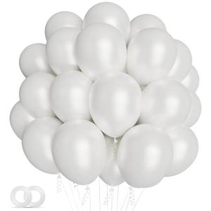 lot 4690 image: 100pcs Pearl White Balloons 12 inch White Latex Party Balloons for Wedding Engagement Bridal Baby Shower Birthday Anniversary Party Decorations