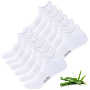 lot 4691 image: Niorasen Ankle Socks for Women, 6 Pairs Breathable Bamboo Viscose Low Cut Thin Socks, Moisture Wicking Casual Sports Running White L