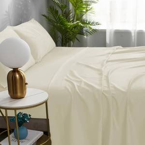 lot 4703 image: NATUREFIELD Bed Sheets Set Split King Size (5pc), 100% Rayon Derived from Bamboo, Cooling Sheets with Fitted Deep Pockets, Hotel Luxury Bedding Sheets & Pillowcases Navy Blue