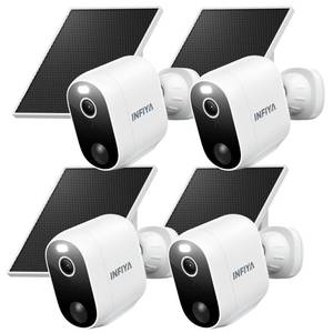 INFIYA Security Cameras Wireless Outdoor-Solar&Battery Powered 2K 2.4G Cameras for Home Security, Instant Alert, AI Human Detection, Color Night Vision, 2-Way Talk, SD Storage, Work with Alexa, Z1 4P