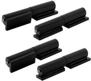 lot 2180 image: 4PACK Gate Hinge, Heavy Duty (7), Weld-On Install, WoodMetal Fence - Black