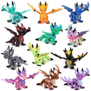 lot 2190 image: Honoson 12 Pcs 3D Printed Animal Fidget 3D Mini Animal Flexible Cute Articulated Small Stress Pet Relief Fidget for Adult Party Favors Home Display(10-13cm,Western Demon Dragon)