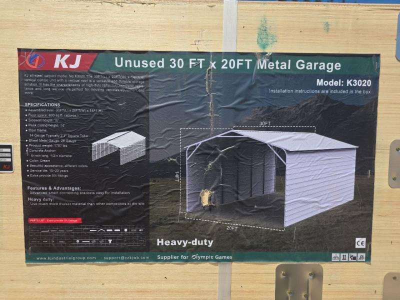 KJ Model K3020 20FT x 30FT Heavy-Duty Metal Garage | Grit July