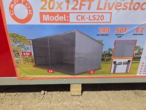 lot 6534 image: Carport 20x12FT Livestock Shed CK-LS20 240 SQ FT 984 Peak