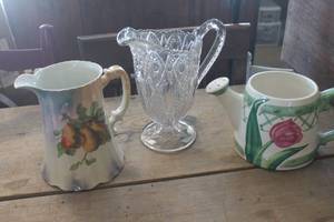 lot 1716 image: Vintage Cut Glass Pitcher and More
