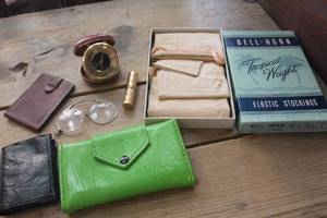 lot 1739 image: IOB Antique Stockings, Wallets and More