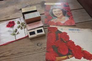 lot 1748 image: Antique 1950s Tournament of Roses Slides and More