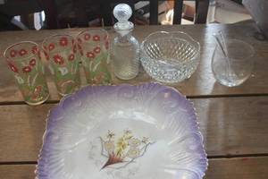 lot 1760 image: Vintage Glasses, Serving Dish and More