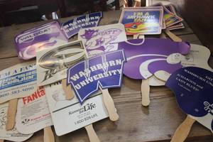 lot 1762 image: Vtg. Sports Funeral Fans