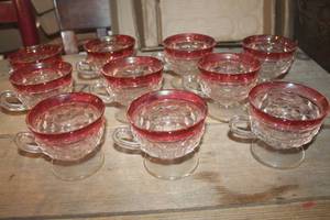lot 1786 image: Vtg. Indiana Glass Footed Punch Cups
