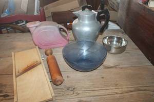 lot 1817 image: Vintage Coffee Pot, Wood Pestle and More