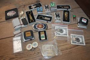 lot 1826 image: Vintage Belt Buckles, Money Clips & More