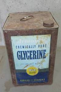lot 1873 image: Large Vintage Glycerine Metal Tin