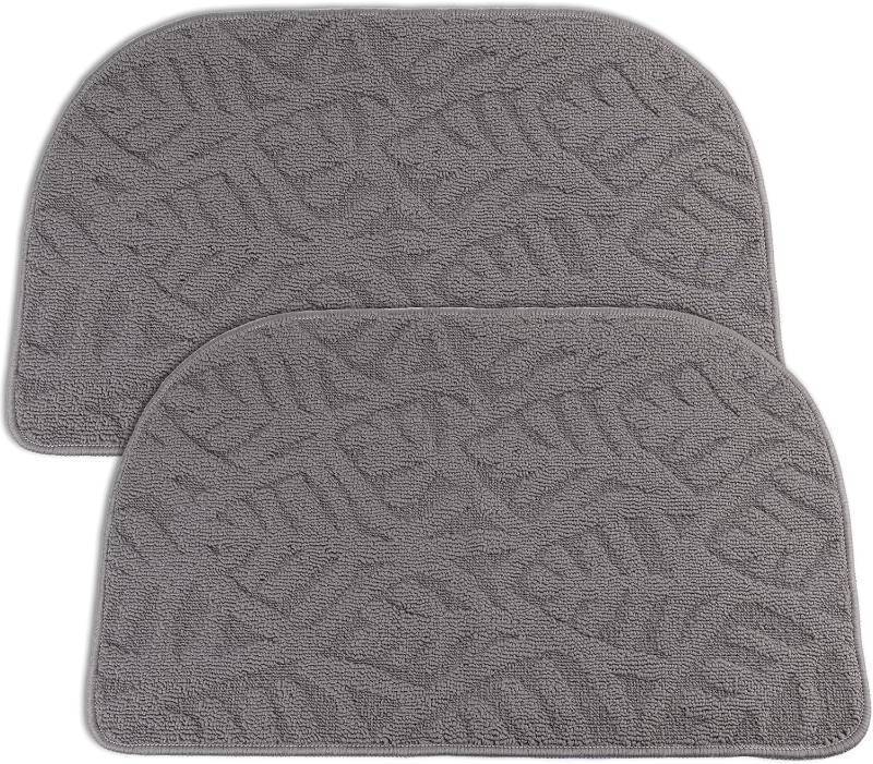 lot 20739 image: DEAYOU 2 Pack Indoor Doormat Front Door Mat, Low-Profile Gray Outdoor Mats Half Circle Entrance Rugs, Half Round Non-Slip Anti Fatigue Cushions for Inside Outside Entry, Patio, 28 x 17