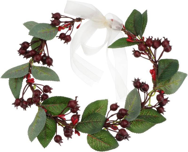lot 20765 image: FRCOLOR Christmas Flower Headbands with Artificial Berry Floral Crown Wreaths Headdress for Festival (Red)