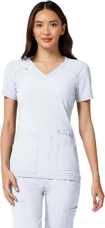 lot 20219 image: Cherokee Womens Medical Scrub Top Iflex V-Neck Knit Panel Top - CK605 SIZE M