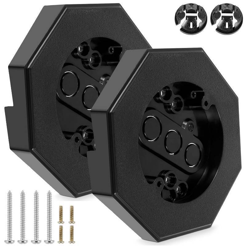 lot 20400 image: 2 Pcs Siding Mounting Block for 4 Double 12 Lap Siding, Exterior Light Mounting Kit with Built-in Electrical Box, Paintable ABS Plastic, Weatherproof for T111 and Har-die-Plank Siding, Black