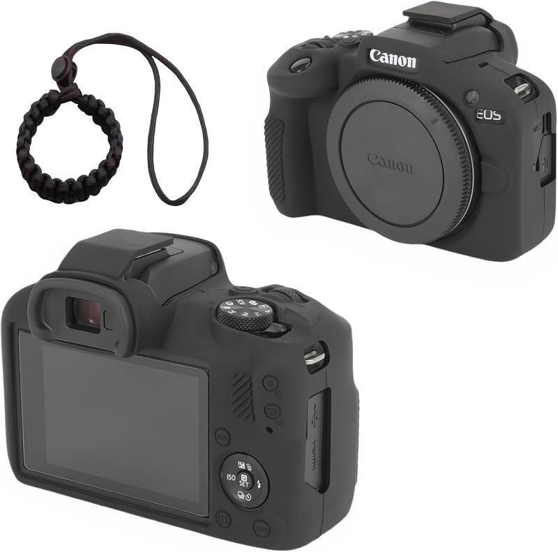 lot 20002 image: Case for Canon EOS R100 Camera, Comes with an EOS R100 Camera Wristband,Suitable for Canon EOS R100 Silicone case, Provides Drop-Proof, Anti-Slip Function EOS R100 Accessories. (Black)