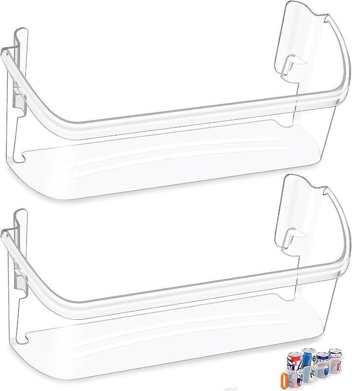 lot 20110 image: 2 PACK UPGRADED 242126602 Refrigerator Door Bin Shelf Replacement For Frigidaire Door Shelf Replacement -LFSS2612TF0 LFSS2612TF4 Frigidaire Door Bin Bottom Shelf Parts 2421266 PS12364199 Shelves