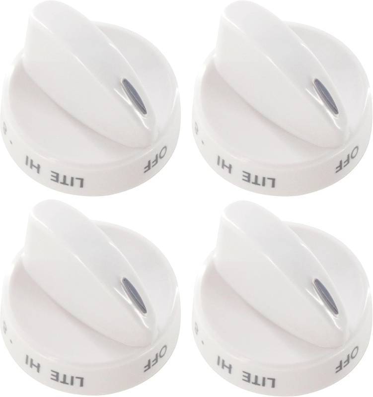 lot 20952 image: 316442512 Stove Knob White Gas Oven Range Control Assembly Compatible with Frigidaire, Kenmore, Sears Burner (4PACK)