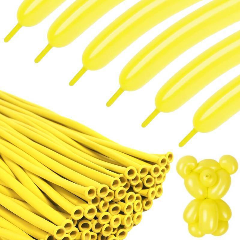 lot 21215 image: Yellow 260 Balloons - 100Pcs Long Balloons for Tying Balloon Arch, Twisting Balloon for Animal Modeling & Birthday Party Decorations