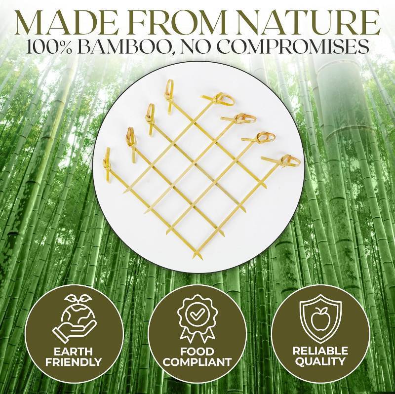 lot 21233 image: 100 Pcs Green Bamboo Skewers 4.7 Decorative Cocktail Picks, Appetizers Toothpicks, Fancy Drinks Stirrers, Wooden Sticks, Charcuterie Garnish, Fruit Kabob, Martini & BBQ Party Food