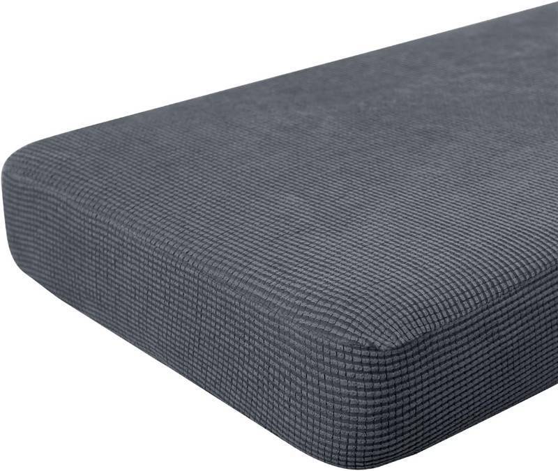 lot 21677 image: Hokway Large Couch Cushion Covers Stretch Cushion Covers Sofa Seat Cushion Slipcover Protector(Gray, Large)