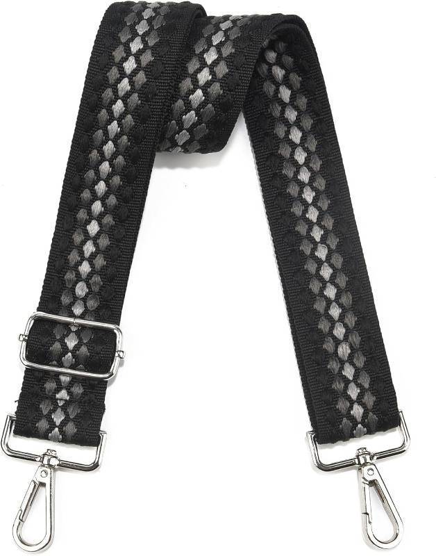 lot 21870 image: 1.5 Wide Purse Strap Silver Hardware Adjustable Replacement Long Crossbody Bag Strap for Thick Shoulder Bags Canvas Handbags Straps
