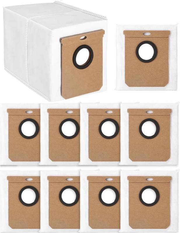 lot 21969 image: 10 Pack 2.5L Large Vacuum Dust Bags for Eufy L50 SES L60 SES Vacuum Cleaner Self-Emptying Dock,Replacement Dust Bag for Conga Home 1000,8090 Ultra,9090AI,for Haier H9 Plus Vacuum Cleaner