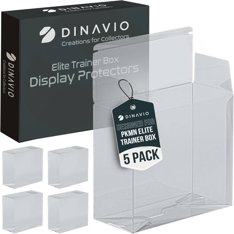 lot 21891 image: Dinavio Crafthouse PET Plastic ETB Protector Case 5 Pack - Elite Trainer Box Protector - ETB Case Compatible with Elite Trainer Boxes (Pack of 5)