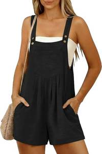 lot 26823 image: levaca Petite Jumpsuits for Women Summer Adjustabale Sleeveless Short Overalls Wide Leg Rompers with Pockets 2026 SIZE XL