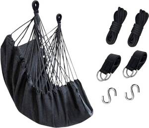 lot 26832 image: KPX Ourdoor Hanging Hammock Chair   Comfortable Tree Swing Chair Large Size 110X130cm Without Pillows  - 330 Lbs Weight Capacity (Dark Gray)