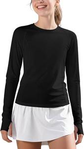 lot 26842 image: JOCMIC Girls Long Sleeve Shirts Athletic Shirt with Thumbholes Kids Crew Neck Basic Tee Tops for Sports Gym Yoga SIZE 13-14 YEARS