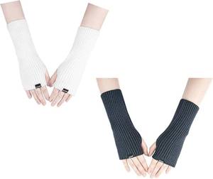 lot 26867 image: Arm Warmers Women Winter Long Fingerless Gloves Knitted Wrist Warmers with Thumb Hole Arm Sleeve Pack