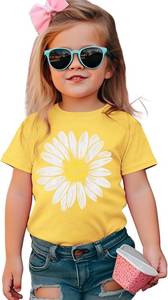 lot 26890 image: Sunflower Shirts for Toddler Baby Girl Cute Summer T-Shirt Floral Graphic Short Sleeve Tees Tops Casual Clothes Size 2T