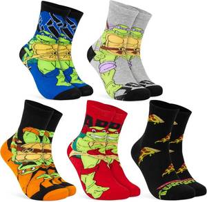lot 26906 image: Get Trend Pack of 5 Boys Socks, Character Crew Socks Set, Colorful Fun Soft Breathable Daily Wear, Gifts for Boys