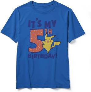 lot 26908 image: Pokemon Boys 5th Birthday Graphic T-Shirt - Pikachu Design - Kids Poke mon Birthday Tee - Celebrate in Style SIZE XS