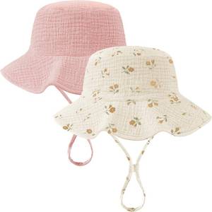 lot 26935 image: Muslin Baby Sun Hat Sun Protection Baby Toddler Bucket Hat with Wide Brim Beach Hats for Boys Girls