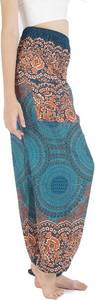 lot 26943 image: Boho Pants 2-Pocket Flowy Harem Pants Women for Yoga Travel Hippie Clothes SIZE XL