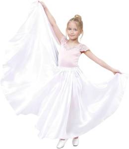 lot 26949 image: SANCAN Girls Belly Latin Talent Show Dance Skirt  Elastic Waist, Ankle Length for Height 140-155cm (46-51), Full Flowy Circle, For Dancing Practice Training Performance SIZE 8-12 YEARS