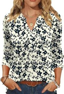 lot 26971 image: LUYAA Womens Blouses 34 Length Sleeve Tops 2026 Pearl Button Down Shirts Spring Summer Business Casual Outfits for Women Size Large
