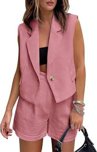 lot 26972 image: KIRUNDO for Women Summer Outfits Business Casual Vest Lightweight Sleeveless Matching Clothes Size Small