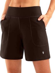 lot 26989 image: SANTINY Womens 6 8 Athletic Long Shorts with 4 Pockets High Waisted Bermuda Shorts for Women Walking Running Casual Size XL