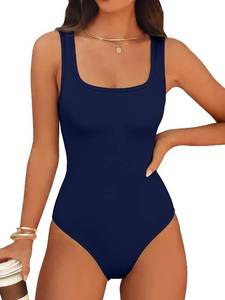 lot 27015 image: ANRABESS Womens Square Neck Tummy Control Tank Bodysuits  Double Lined Seamless,Sleeveless Snap Closure,No Bra,Stretchy Soft Fit,Going Out Tops,Daily Vacation Wear,Spring Summer Size XL