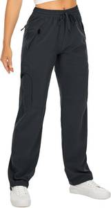 lot 27021 image: Womens Hiking Pants Quick Dry UPF 50 Lightweight Travel Golf Cargo Safari Pants Zipper Pockets Size Small