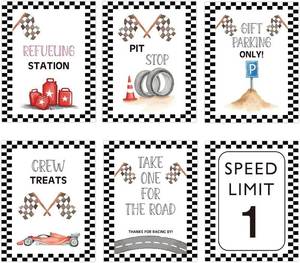 lot 27038 image: Speed Limit 1 Race Car Birthday Decor, 1st Birthday Party Decorations 6PCS Wall Signs for Baby 1 Years Old Party Decor Yard Garden Banner Party Supplies, Birthday Party Picture Props-01