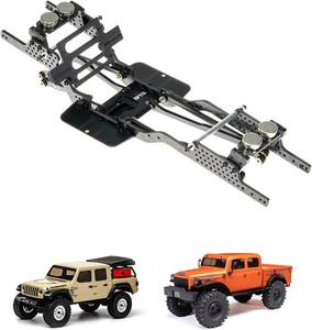 lot 27044 image: Carbon Fiber Chassis Kit for SCX24, 7  Angled Skid, LCG Chassis Kit for SCX24 Gladiator & Dodge Power Wagon
